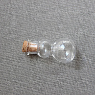 Gourd Shape Miniature Glass Bottles, with Cork Stoppers, Empty Wishing Bottles, for Dollhouse Accessories, Jewelry Making, Clear, 30x16mm(X-BOTT-PW0008-04)