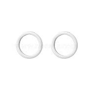 304 Stainless Steel Stud Earrings for Women, Round Ring, Stainless Steel Color, 12.4mm(UB4364-1)