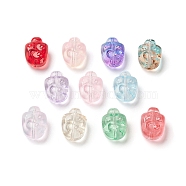 Spray Painted Transparent Glass Beads, Perfume Bottle Shape, Mixed Color, 16x12x7.5mm, Hole: 1.2mm(GLAA-D006-16)