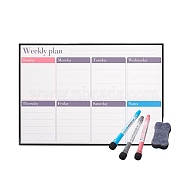 Magnetic Dry Erase Weekly Calendar for Fridge, with Fine Tip Markers and Large Eraser with Magnets, Monthly Whiteboard, Mixed Color, 29.8x42x0.05cm(AJEW-E043-09)
