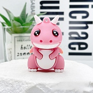 PVC Plastic Pendants, Dinosaur, Pink, 49.5x32x25mm, Hole: 2mm(KY-I010-01A)