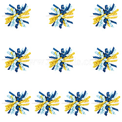 Polyester Self-Adhesive Curly Bows Gift Wrap Accessory, Blue, 101.6mm(DIY-WH20053-03B)