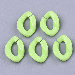 Opaque Acrylic Linking Rings, Quick Link Connectors, For Jewelry Curb Chains Making, Twist, Pale Green, 19x13x4mm, Inner Diameter: 5x9mm, about 1250pcs/500g(SACR-R248-01E)