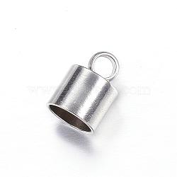 202 Stainless Steel Cord Ends, Stainless Steel Color, 10x7mm, Hole: 3mm, Inner Diameter: 6mm(STAS-P091-20)