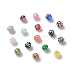 Colorful Craft Shell Beads, Dyed, Round, Mixed Color, 5.5~6x5.5~6mm, Hole: 1.2~1.4mm(BSHE-D001-02B)