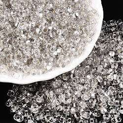 Baking Paint Transparent Glass Seed Beads, Silver Lined, Peanut, Clear, 5.5~6.5x3.5~4x3~3.5mm, Hole: 1.2~1.4mm, about 4500pcs/pound(SEED-N006-05A)