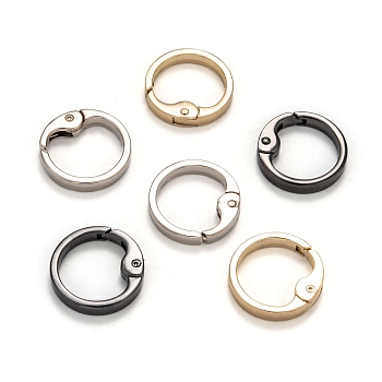 SUPERDANT Alloy Spring Gate Rings, O Rings, Gunmetal & Light Gold & Platinum, 5x28x2.5~3mm, 4pcs/color, 12pcs/box