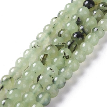 Natural White Jade Imitation Prehnite Beads Strands, Round, Dyed, 6mm, Hole: 0.8mm, about 61pcs/strand, 14.76 inch(37.5cm)