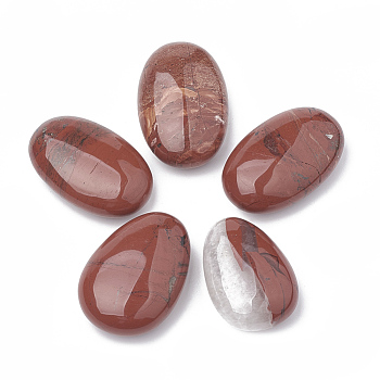 Natural Red Jasper Oval Palm Stone, Reiki Healing Pocket Stone for Anxiety Stress Relief Therapy, 38~43x27~30x14~16mm