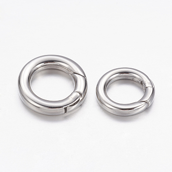 304 Stainless Steel Spring Gate Rings, O Rings, Ring, Stainless Steel Color, 15x2.8mm, Inner Diameter: 9.6mm