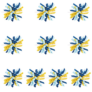 Polyester Self-Adhesive Curly Bows Gift Wrap Accessory, Blue, 101.6mm