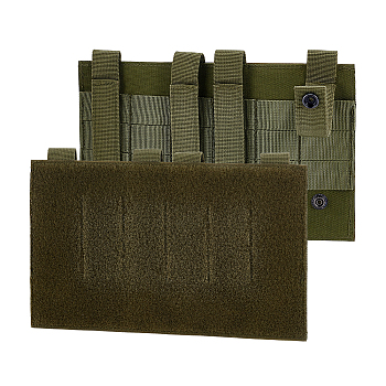 Oxford Cloth Tactical Adhesive Hook and Loop Panels, Rectangle, Dark Olive Green, 250x165x8mm