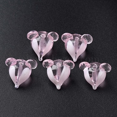 Pink Mouse Lampwork Beads