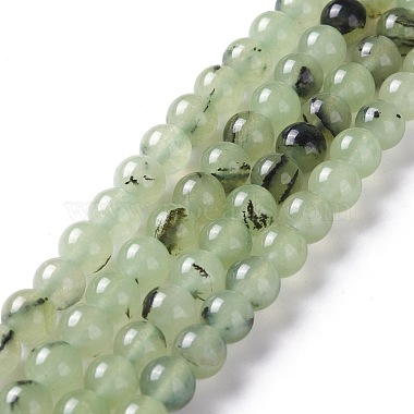 Pale Green Round White Jade Beads
