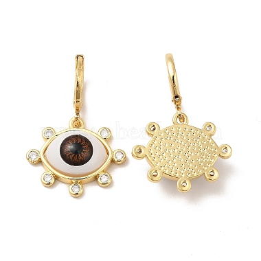 Pendientes colgantes de resina con forma de ojo de caballo y circonitas cúbicas(EJEW-E185-01G-M)-3