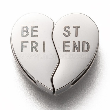 Stainless Steel Color Heart 304 Stainless Steel Slide Charms