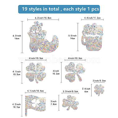 19 autocollants adhésifs imperméables en PVC colorés pour fenêtre teintée au laser(DIY-WH0256-098)-2