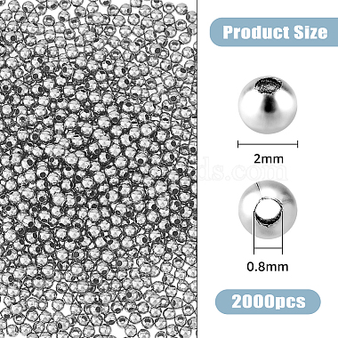 2000pcs 304 perles rondes cousues en acier inoxydable(STAS-DC0015-42)-2