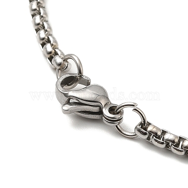 Cross with Word 304 Stainless Steel Pendant Necklace with Box Chains(NJEW-F319-02P)-3
