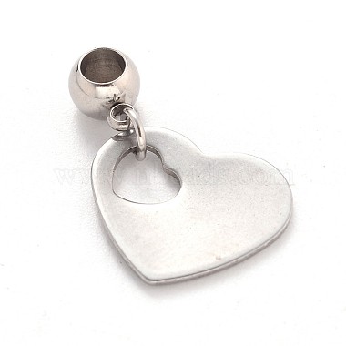 Mixed Shape 304 Stainless Steel European Large Hole Dangle Charms(PALLOY-JF00100)-2