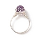 NaturalGemstone Braided Bead Finger Ring(RJEW-TA00066)-5