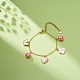 Word Love Heart Butterfly Alloy Enamel Charms Bracelet with Resin Beads(BJEW-JB08677)-2