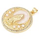 Rack Plating Brass Micro Pave Clear Cubic Zirconia Pendants(KK-P287-36C-G)-2