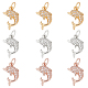 9Pcs 3 Colors Brass Micro Pave Cubic Zirconia Charms(ZIRC-BBC0001-34)-1