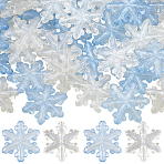 36Pcs 2 Colors Luminous Transparent Acrylic Beads, Snowflake, Glow in the Dark, with Glitter Powder, Mixed Color, 30x27.5x8mm, Hole: 1.8mm, 18pcs/color(OACR-SC0002-78)