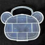 11 Compartments Bear Plastic Storage Box, Bead Containers, for Crafting, Beading, Nail Art Rhinestone, Diamond Painting, White, 18.8x15.2x1.8cm, Hole: 28mm(CON-P006-01A)
