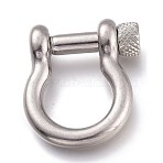 Tarnish Resistant 304 Stainless Steel D-Ring Anchor Shackle Clasps, Stainless Steel Color, 34.1x26.8x9.5mm(STAS-Z017-16P)