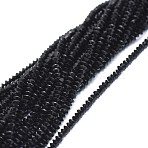 Natural Black Tourmaline Beads Strands, Faceted, Rondelle, 2.5~3.5x1.5mm, Hole: 0.6mm, about 90pcs/strand, 15.35(39cm)(G-I249-D13)
