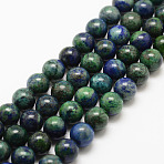 Natural Chrysocolla and Lapis Lazuli Beads Strands, Round, Dyed, 4mm, Hole: 1mm, about 95pcs/strand, 15.7 inch(G-G735-07-4mm)