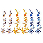 6Pcs 3 Colors Plum Blossom Branch Polyester Embroidery Sew on Ornament Accessories, Sewing Craft Decoration, Mixed Color, 400~420x130~135x1.2~1.5mm, 2pcs/color(PATC-HY0001-59)