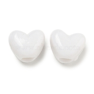 Opaque Acrylic European Beads, Large Hole Beads, Heart, 9.5x11.5x8mm, Hole: 4mm, about 909pcs/500g(SACR-L007-033C)