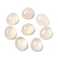 Natural White Agate Cabochons, Oval, 12x10x5.5mm(G-H301-01)