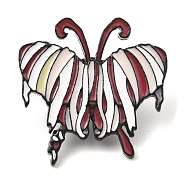 Black Alloy Brooches, Butterfly Enamel Pins for Women, Dark Red, 31x31.5x2mm(JEWB-Z015-01D-EB)