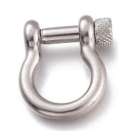 304 Stainless Steel D-Ring Anchor Shackle Clasps, Stainless Steel Color, 34.1x26.8x9.5mm(STAS-Z017-16P)