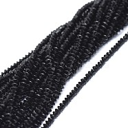 Natural Black Tourmaline Beads Strands, Faceted, Rondelle, 2.5~3.5x1.5mm, Hole: 0.6mm, about 90pcs/strand, 15.35(39cm)(G-I249-D13)