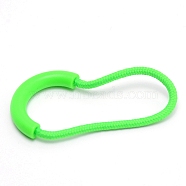 Plastic Replacement Pull Tab Accessories, with Polyester Cord, for Luggage Suitcase Backpack Jacket Bags Coat, Lime, 6x3x0.5cm(FIND-WH0065-66C)