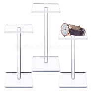 Acrylic Jewelry Display Frame, Rectangle, Clear, 3x3x4-3/4~6-1/4 inch(7.5x7.5x12~16.5cm), 3pcs/set(ODIS-WH0008-36)