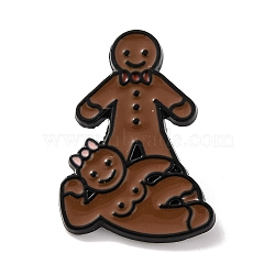 Christmas Theme Gingerbread Enamel Pins, Alloy Brooches for Backpack Clothes, Coconut Brown, 26x23x1mm(JEWB-M043-08A)