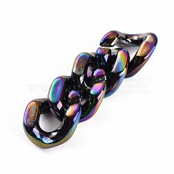 Acrylic Linking Rings, Quick Link Connectors, For Jewelry Chains Making, AB Color Plated, Twist, Multi-color Plated, 37x25.5x5mm, Inner Diameter: 9x24.5mm(OACR-T025-03)