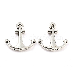 Alloy Charms, Cadmium Free & Lead Free, Anchor, Antique Silver, 14.5x14x2mm, Hole: 0.8mm, about 1111pcs/1000g(FIND-G065-09AS)