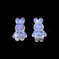 Transparent Acrylic Beads, with Glitter Powder, Rabbit, Clear, 24.5x14.5x11mm, Hole: 2.5mm, about 300pcs/500g(OACR-N008-172F)