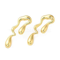 Rack Plating Brass Melting Teardro Dangle Stud Earrings for Women, Lead Free & Cadmium Free, Long-Lasting Plated, Real 18K Gold Plated, 38x13mm(EJEW-Z019-01G)