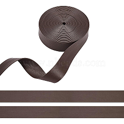 Soft Imitation Leather Ribbon, Flat, Garment Accessories, Coconut Brown, 1 inch(25mm), 5m/bundle(OCOR-WH0065-19B-02)