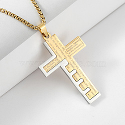 Stainless Steel Cross Pendant Snake Bone Chain Titanium Necklace Jewelry.(QB4146-1)