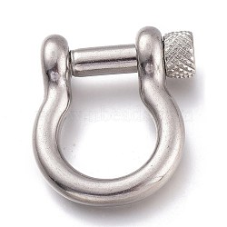 Tarnish Resistant 304 Stainless Steel D-Ring Anchor Shackle Clasps, Stainless Steel Color, 34.1x26.8x9.5mm(STAS-Z017-16P)