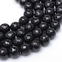 Glass Beads Strands, Faceted, Round, Black, 6mm, Hole: 1mm, about 65pcs/strand, 15.7 inch(G-R346-6mm-03)